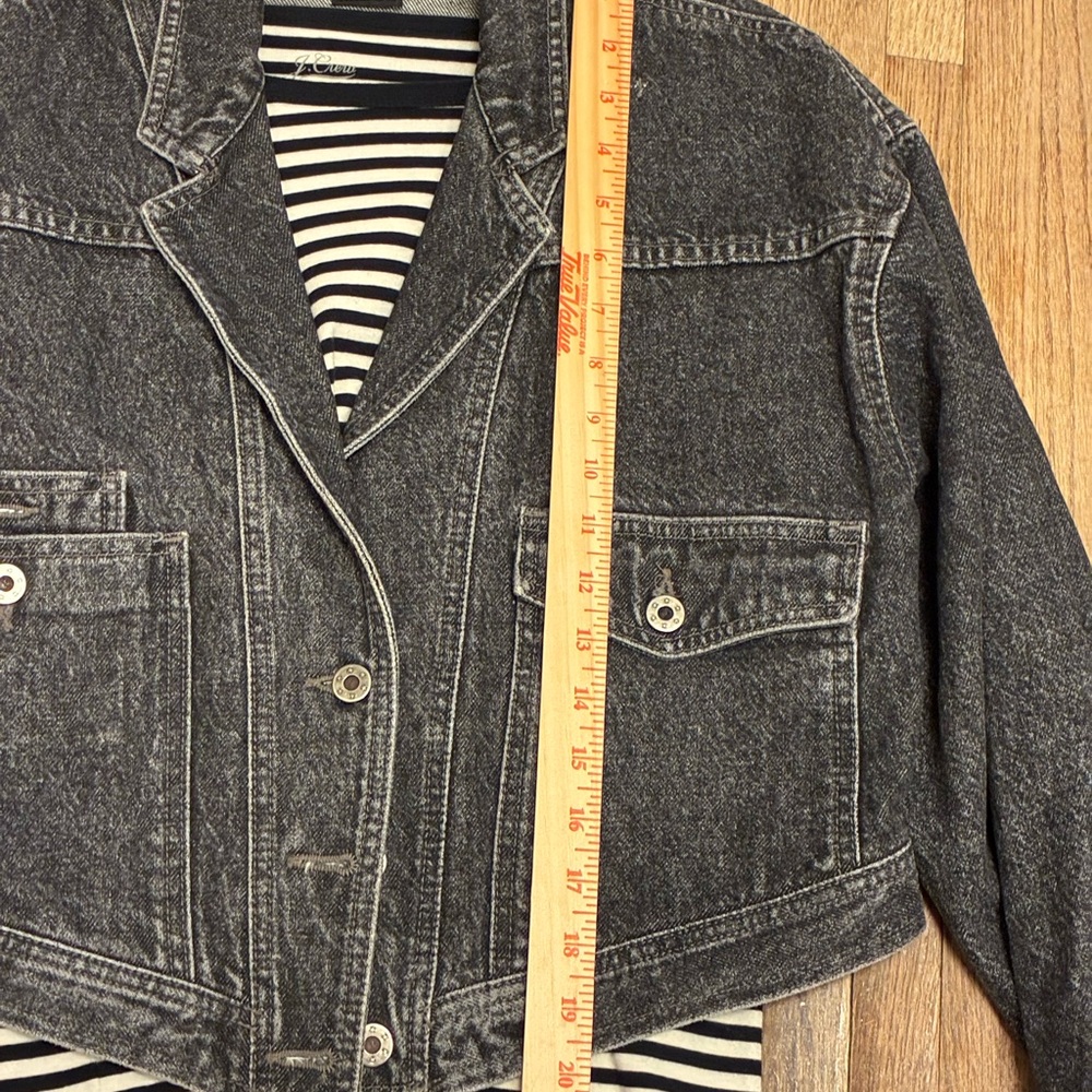 Vintage Lee Black Washed Cropped Denim Jacket Small - Picture 7 of 14